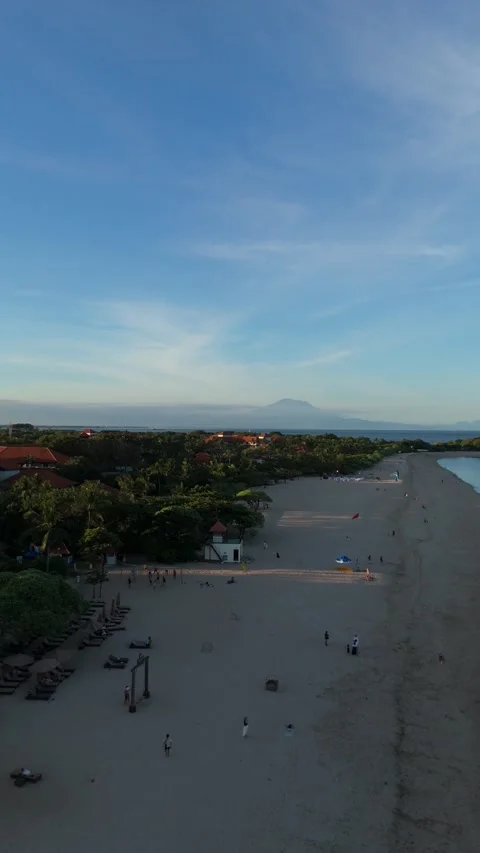 Aerial Drone View of Geger Beach, Nusa Dua, Bali, Indonesia - Color Graded Video stock 336711220