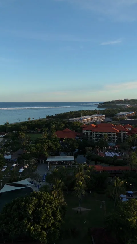 Aerial Drone View of Geger Beach, Nusa Dua, Bali, Indonesia - Color Graded Video stock 336711227
