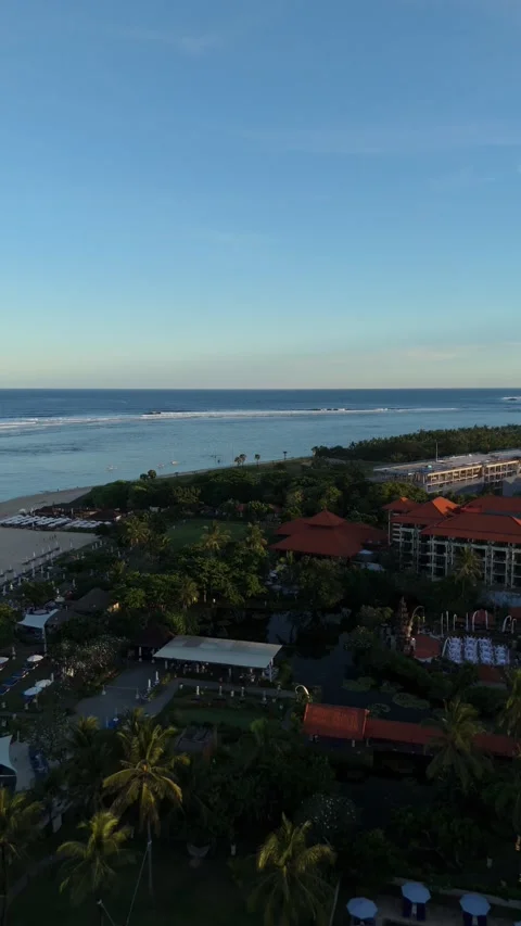 Aerial Drone View of Geger Beach, Nusa Dua, Bali, Indonesia - Color Graded Video stock 336711236