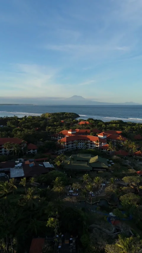 Aerial Drone View of Geger Beach, Nusa Dua, Bali, Indonesia - Color Graded Video stock 336711239