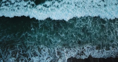 Aerial Drone View of the Giant Waves and the Ocean in 4k Stock Footage