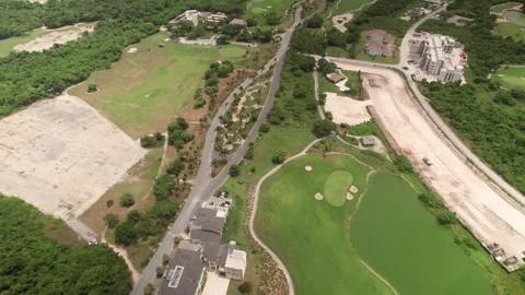 Aerial Drone View of Golf Course and Luxury Resort Development 動画素材 335935512