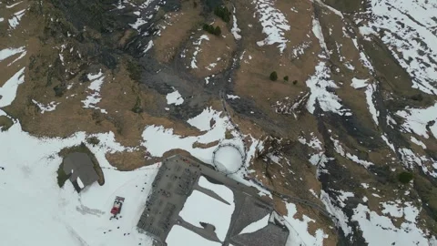 Aerial Drone View of Grindelwald First and First Cliff Walk Stock Footage 287381005