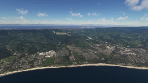 Aerial drone view of Half Moon Bay State Beach in California. United States Stock-Footage 270400361