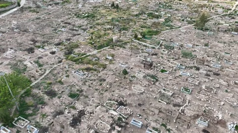 Aerial drone view of Harran district townscape in Sanliurfa Turkey Video stock 324117185