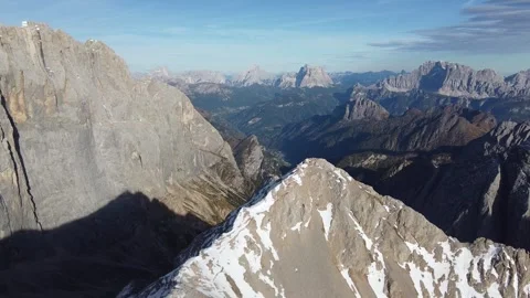 Aerial Drone View of High Mountain Ridges in the Dolomites, Ombretta Stock Footage 327380563