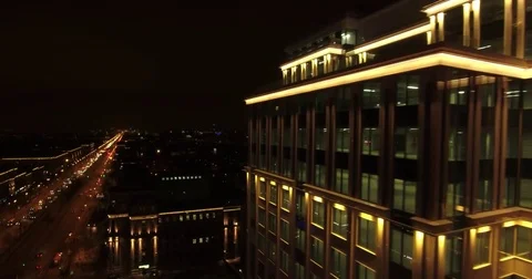Aerial drone view of high-rise office building and residential area in Saint Pet Video stock 71201399