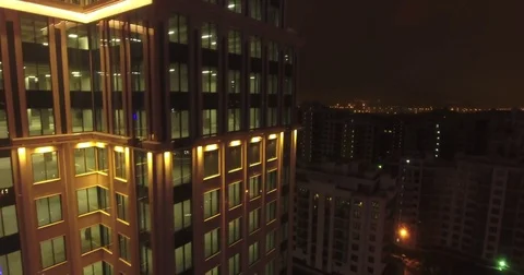 Aerial drone view of high-rise office building and residential area in Saint Pet Stock Footage 71202161