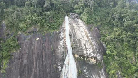 Aerial Drone View of the Highest Waterfall in Southeast Asia. Stock Footage 147343785