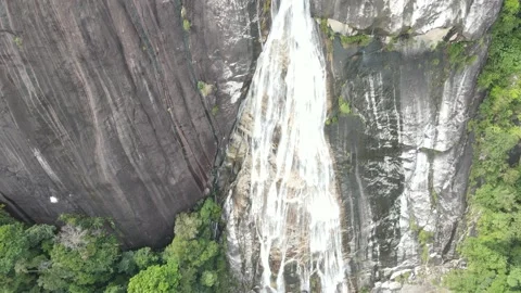 Aerial Drone View on the Highest Waterfall in Southeast Asia. Stock Footage 147343998