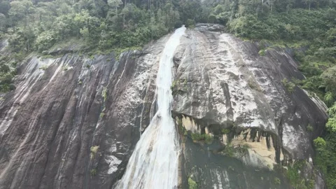 Aerial Drone View of the Highest Waterfall in Southeast Asia. Stock Footage 147344042