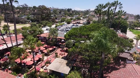 Aerial Drone View of Historic Old Town San Diego Archway and Park California Video stock 340657663