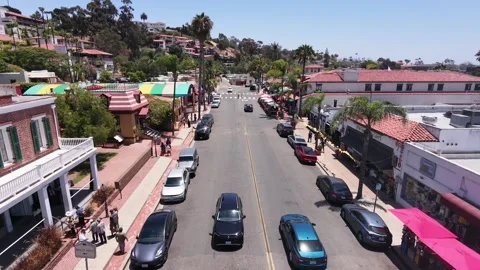 Aerial Drone View of Historic Old Town San Diego Archway and Park California 動画素材 340657698