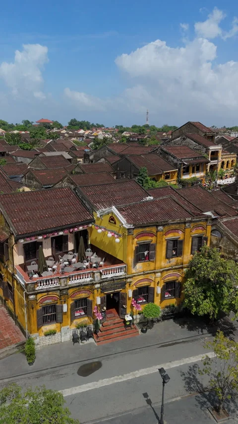 Aerial drone view of Hoi An city, Quang Nam province, Vietnam Video stock 289220341