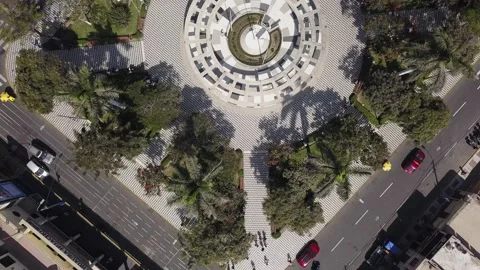 Aerial drone view of Huacho square, lima, peru in 4k Stockbeeldmateriaal 197568493