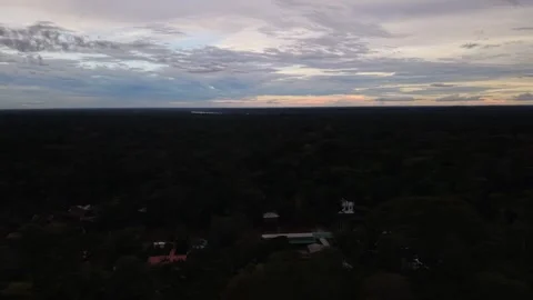 Aerial Drone View of Ilha do Combu Amazon River Island in Para Brazil Stock Footage 335633115