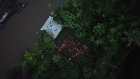 Aerial Drone View of Ilha do Combu Amazon River Island in Para Brazil Stock Footage 335633196