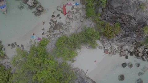 Aerial drone view of Koh Lipe island, Satun, Thailand. Turquoise sea, coral reef Stock Footage 337525628