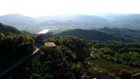 Aerial Drone View Of Koviljaca Resort Serbia Stock Footage 93701461