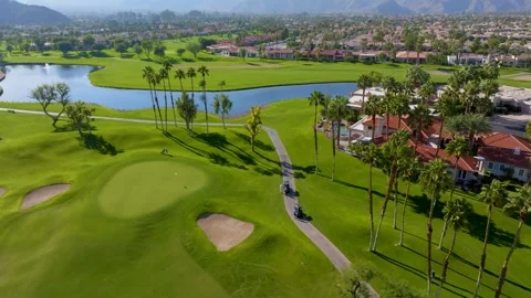Aerial Drone View of La Quinta Golf Course, California, United States Stock Footage 341284009