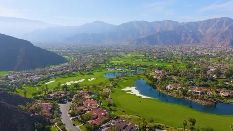 Aerial Drone View of La Quinta Golf Resort California United States Stock Footage 341284022