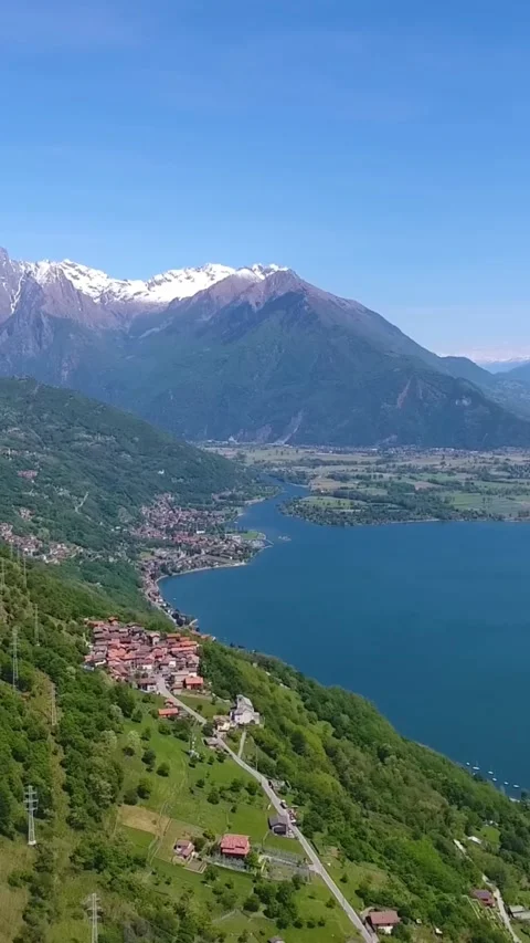 Aerial drone view of Lake Como, Italy. Stock Footage 335046967
