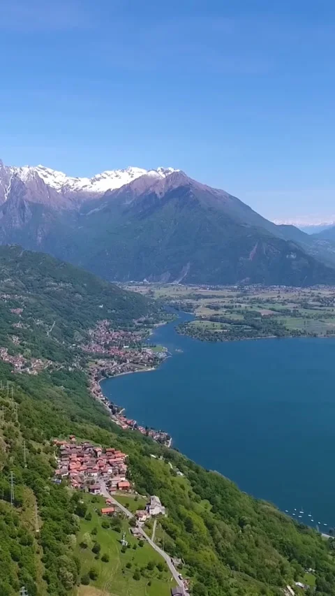 Aerial drone view of Lake Como, Italy. Vídeos de archivo 335046988