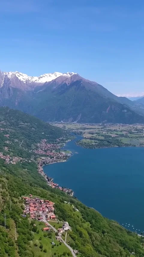 Aerial drone view of Lake Como, Italy. Vídeos de archivo 335047001