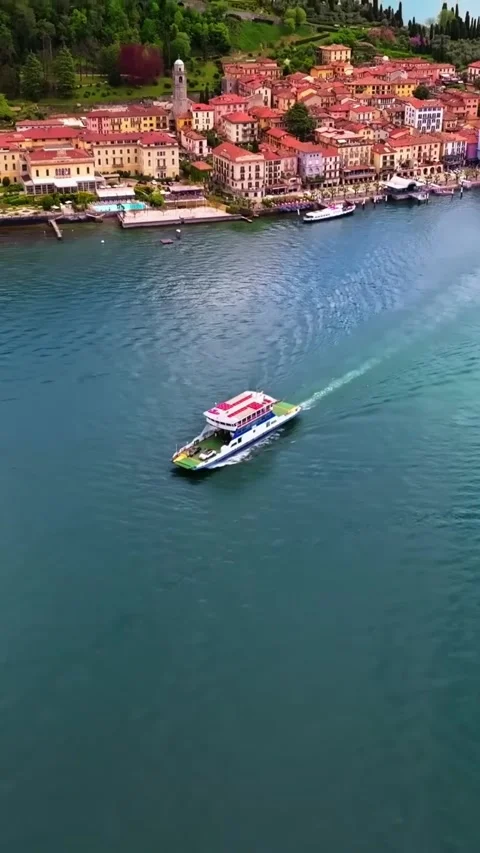 Aerial drone view of Lake Como, Italy. Vídeos de archivo 335047108
