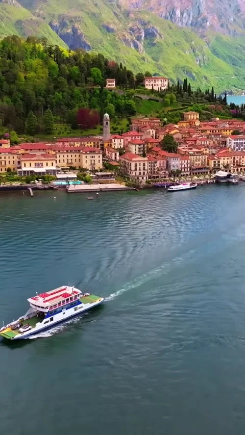 Aerial drone view of Lake Como, Italy. Vídeos de archivo 335047109