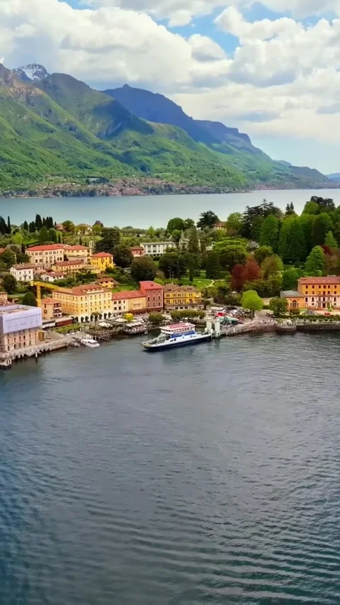 Aerial drone view of Lake Como, Italy. Vídeos de archivo 335047127