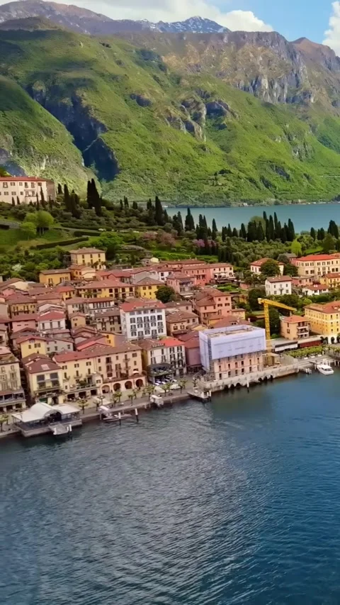 Aerial drone view of Lake Como, Italy. Vídeos de archivo 335047421