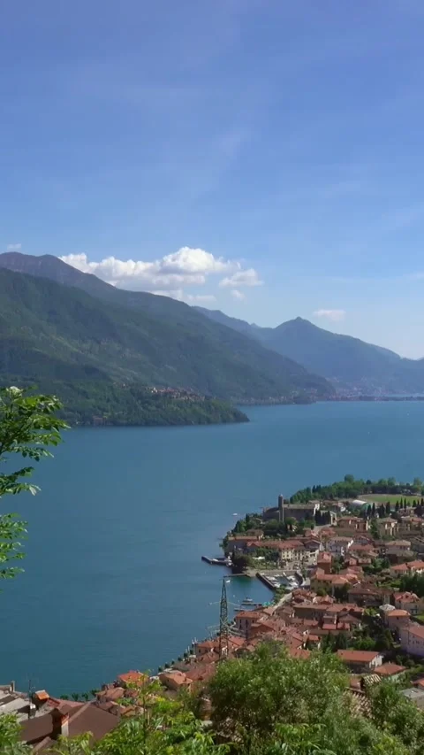 Aerial drone view of Lake Como, Italy. Vídeos de archivo 335047509