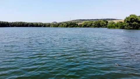 Aerial drone view of a lake in Normandy, France Stock Footage 290772239