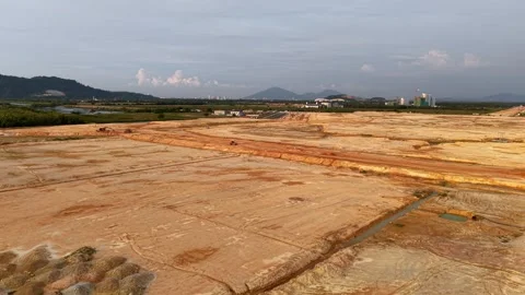 Aerial drone view of land development at Batu Kawan Видео 329351635