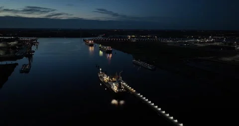 Aerial drone view on large bulk petrochemical bulk carrier ships vessel at 스톡 동영상 248785134
