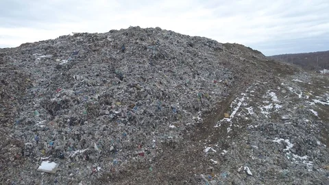 Aerial drone view of large garbage landfill Stock Footage 125271609