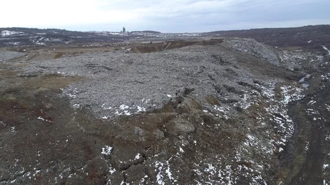 Aerial drone view of large garbage landfill Stock Footage 125271849