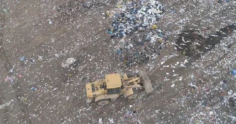 Aerial drone view of large garbage landfill Stock Footage 125272302