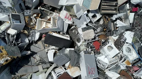 Aerial drone view of large garbage landfill Stock Footage 135844635