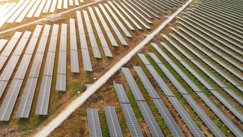Aerial drone view of a large solar farm. Stock Footage 334315159