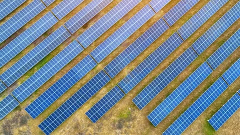 Aerial drone view of a large solar farm. Stock-Footage 334315254