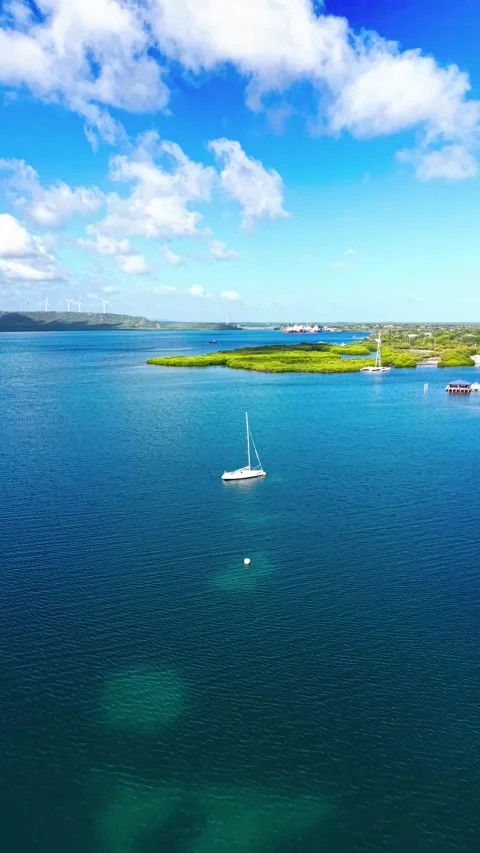 Aerial Drone View of Las Salinas and Calderas Bay in Bani, Dominican Republic Stock Footage 335654104