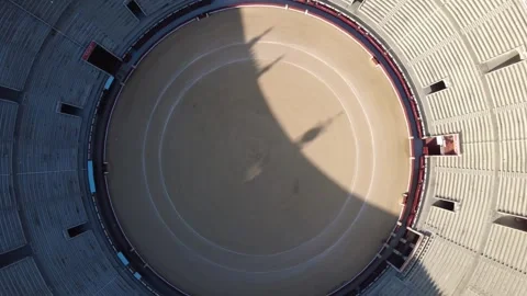 Aerial drone view of Las Ventas bullring, Madrid, Spain Video stock 326058930