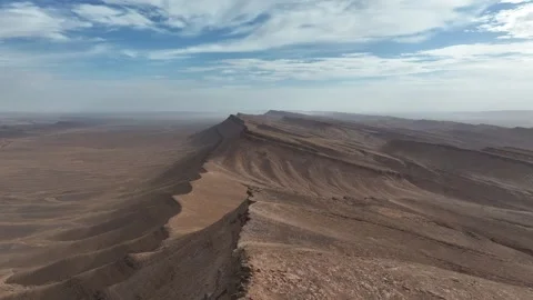 Aerial Drone View Layered Desert Mountain Range Ouarkziz Anti-Atlas Morocco Stock Footage 335035126
