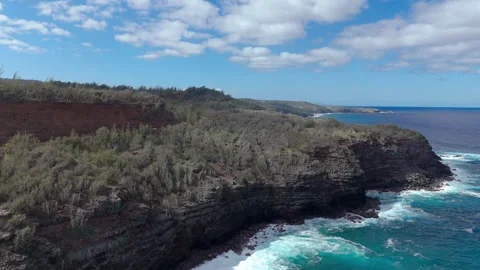 Aerial Drone View of Maui Cliffs and Coastal Landscape – 4K Hawaii Footage Stock Footage 320805688