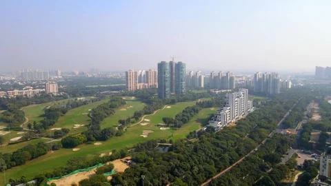 Aerial Drone View of a Mega project Jaypee Green in Noida city Stock Footage 301073219