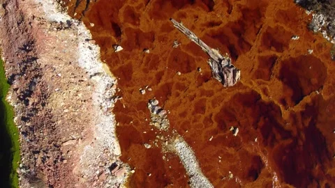 Aerial drone view of Mining activity. Apocalypse scenery Stock Footage 222750545