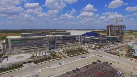 Aerial Drone View of Mixed Use Sports Complex Under Construction in Frisco Texas Stock Photos