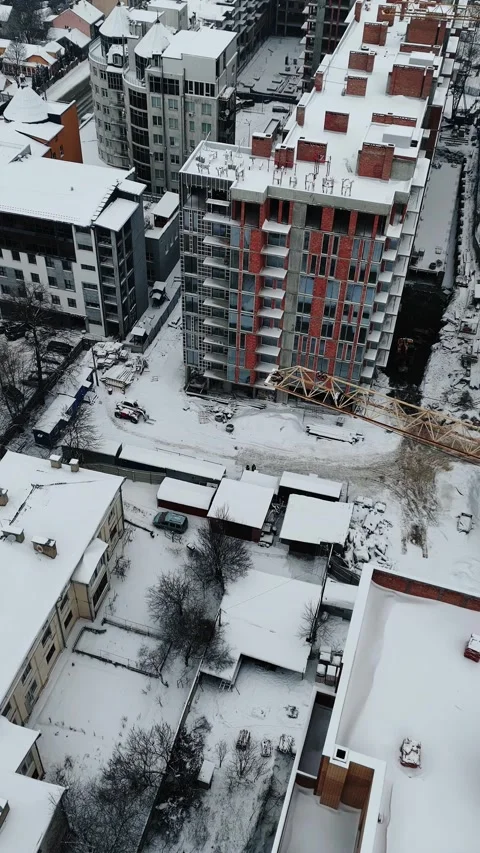Aerial drone view of a modern building. Stock Footage 327842660